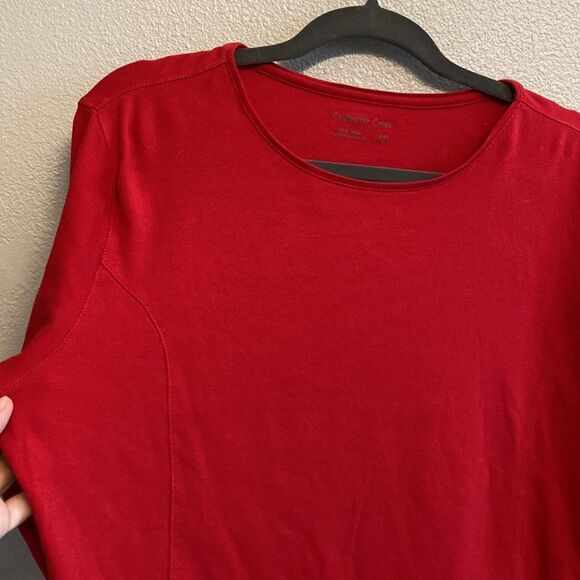 Coldwater Creek- Bright red cotton long sleeve- Size PXL - Picture 2 of 6